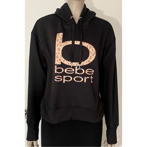 Bebe Hooded Leopard Logo Sweatshirt NWT!